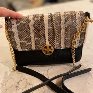 Tory Burch Chelsea Snakeskin Crossbody